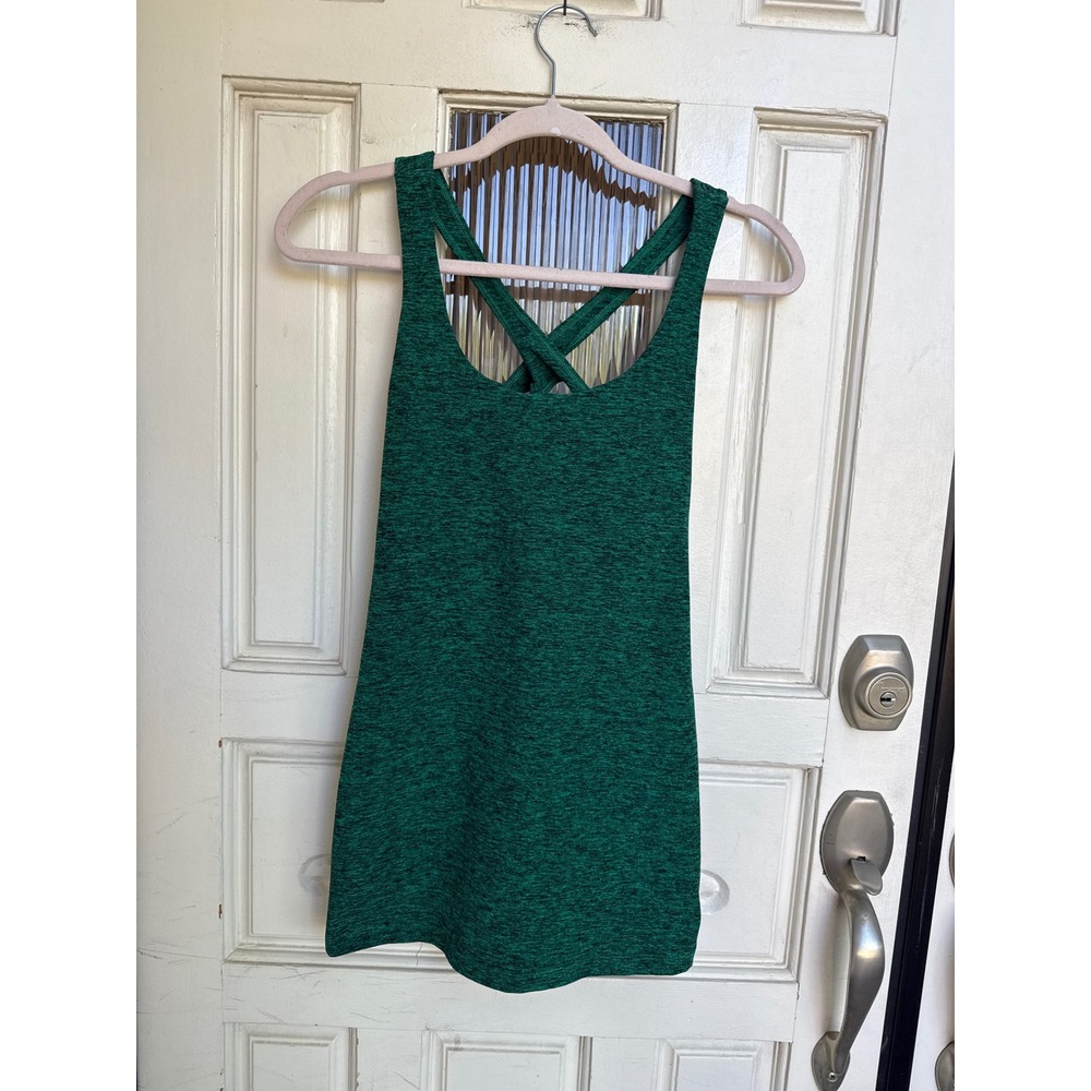 Beyond Yoga Green Space Dye Strappy Crisscross Back Shelf Bra Tank Size Large